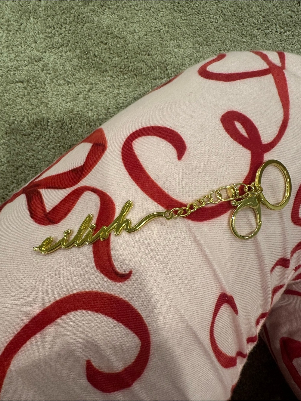 Gold-tone eilish Script Key & Card Holder Charm